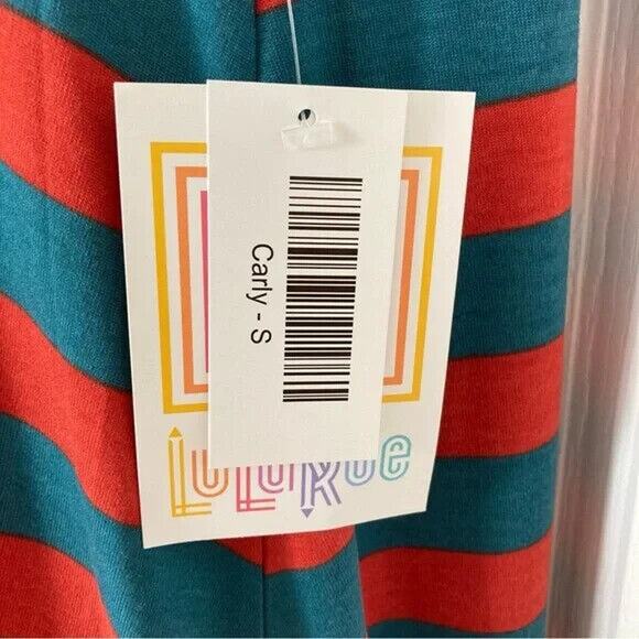 🎄 LuLaRoe Carly Dress – Elfcore Christmas Stripes | Size Small | NWT 🎄 - Picture 7 of 8